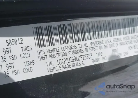 2020 Jeep Cherokee Latitude Fwd из США, поврежденный, VIN 1C4PJLCB9LD528353